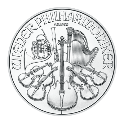 A picture of a 1 oz Silver Austrian Philharmonic (2023)